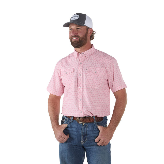 Sand Hill Ranch Men's Two Tone Pink Short Sleeve Snap Shirt
