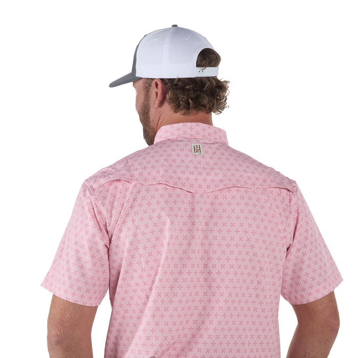 Sand Hill Ranch Men's Two Tone Pink Short Sleeve Snap Shirt
