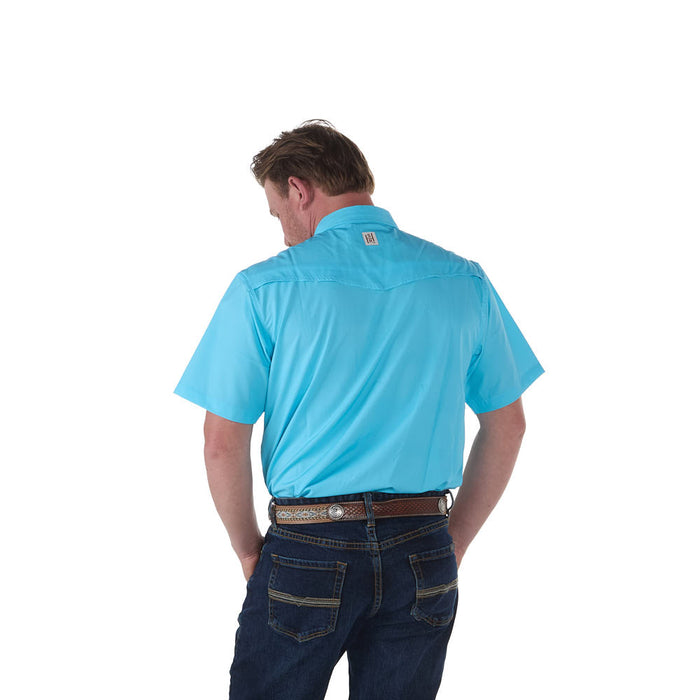 Sand Hill Ranch Men's Baby Blue Outdoor Performance Short Sleeve Snap Shirt