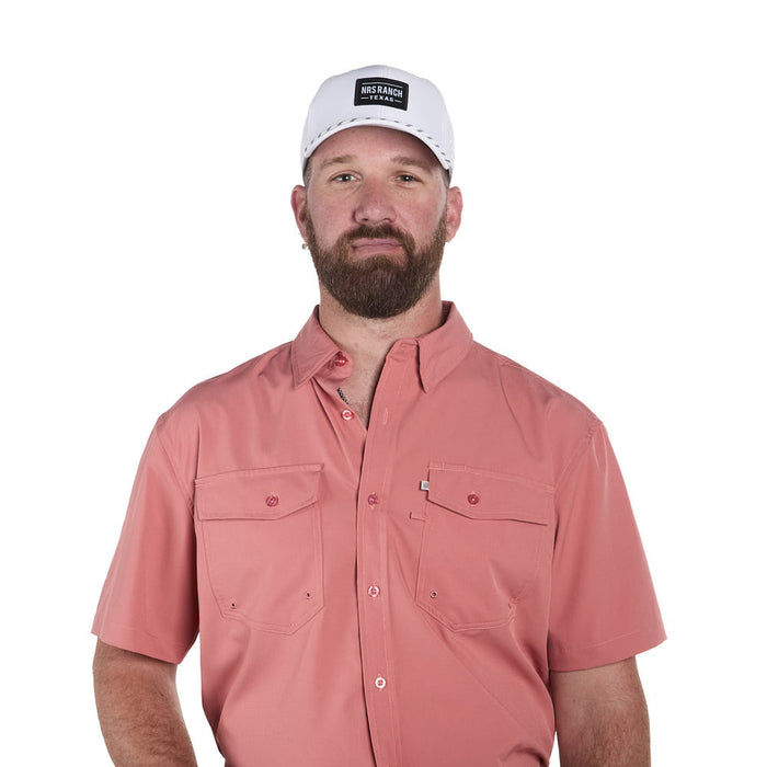 Sand Hill Ranch Men's Peach Waffle Short Sleeve Snap Shirt