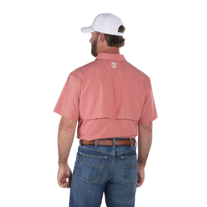 Sand Hill Ranch Men's Peach Waffle Short Sleeve Snap Shirt