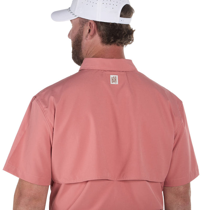 Sand Hill Ranch Men's Peach Waffle Short Sleeve Snap Shirt