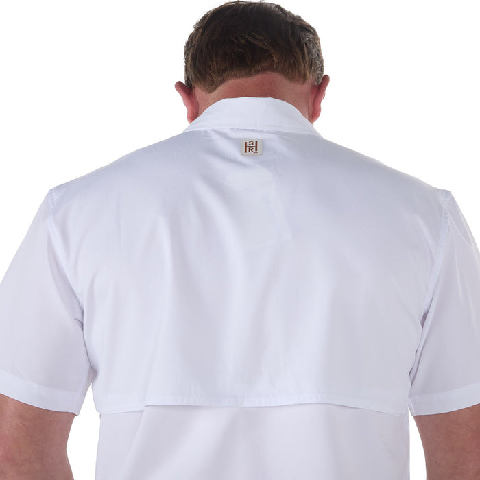 Sand Hill Ranch Men's White Waffle Short Sleeve Snap Shirt