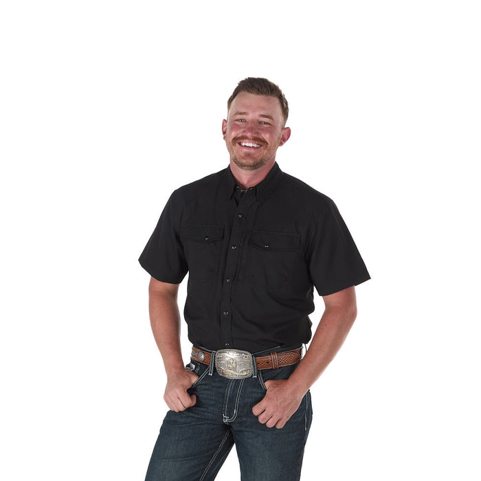 Sand Hill Ranch Men's Black Outdoor Performance Short Sleeve Snap Shirt