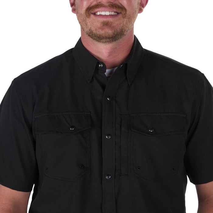 Sand Hill Ranch Men's Black Outdoor Performance Short Sleeve Snap Shirt