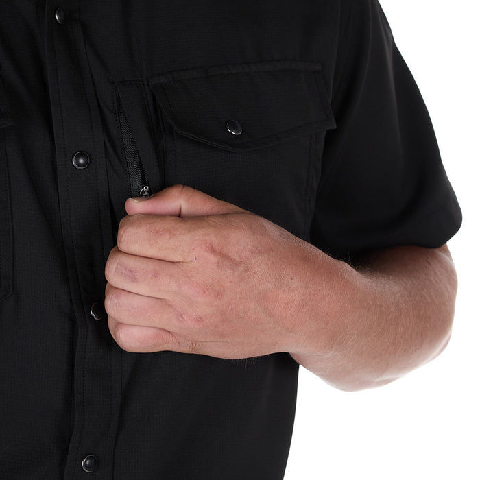 Sand Hill Ranch Men's Black Outdoor Performance Short Sleeve Snap Shirt