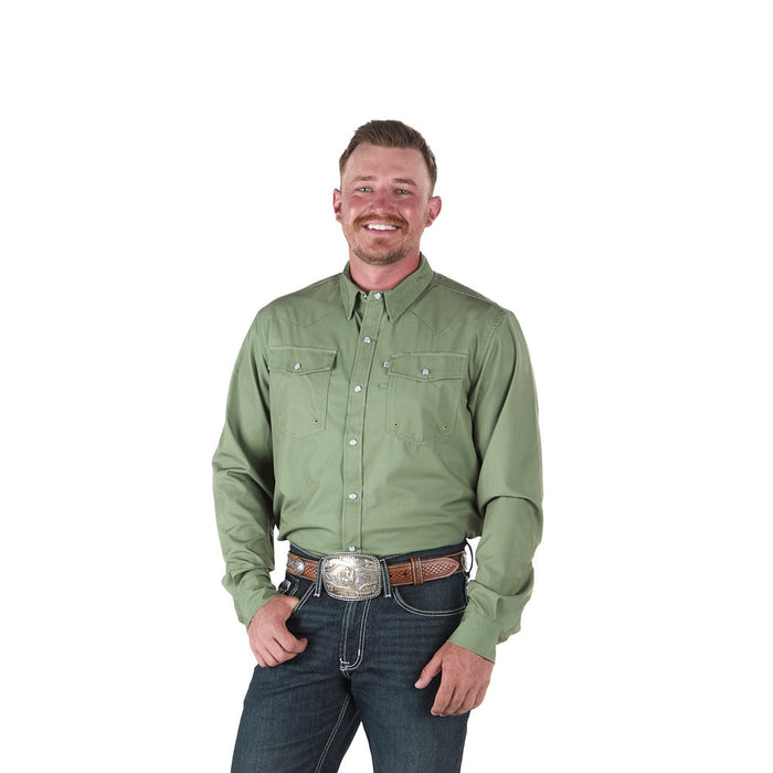 Sand Hill Ranch Men's Sage Outdoor Performance Long Sleeve Snap Shirt