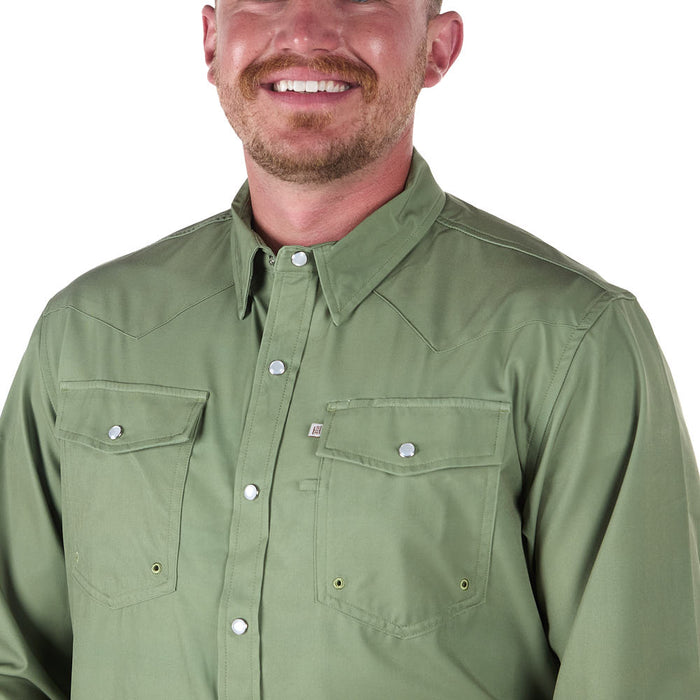 Sand Hill Ranch Men's Sage Outdoor Performance Long Sleeve Snap Shirt