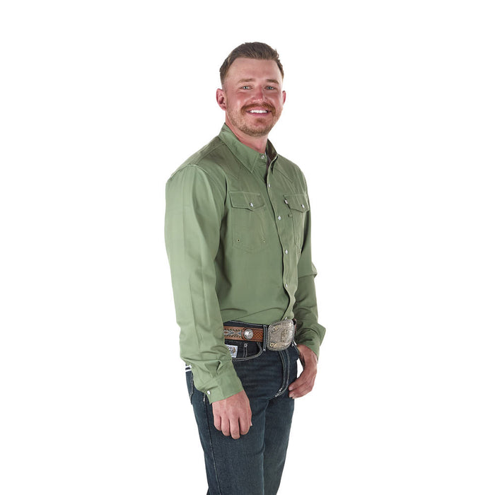 Sand Hill Ranch Men's Sage Outdoor Performance Long Sleeve Snap Shirt