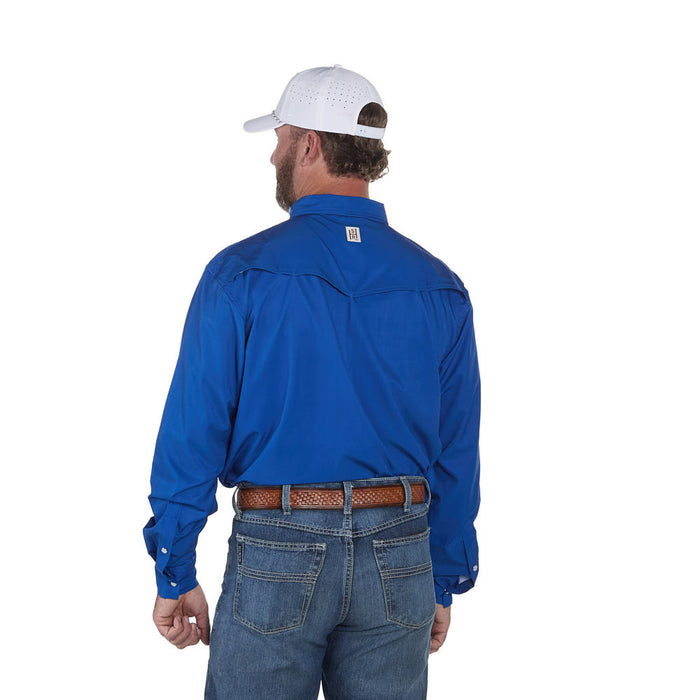 Sand Hill Ranch Men's Royal Solid Outdoor Performance Long Sleeve Snap Shirt
