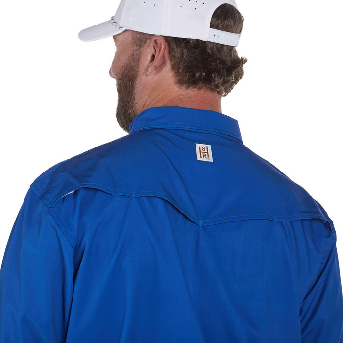 Sand Hill Ranch Men's Royal Solid Outdoor Performance Long Sleeve Snap Shirt