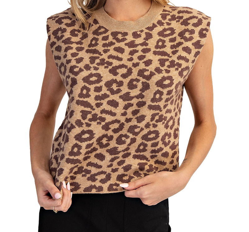 Ee Some Women's Leopard Print Boxy Top