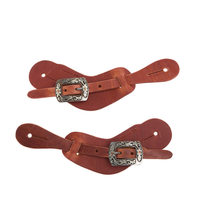 Cowperson Tack Men's Square Floral Buckle Spur Straps