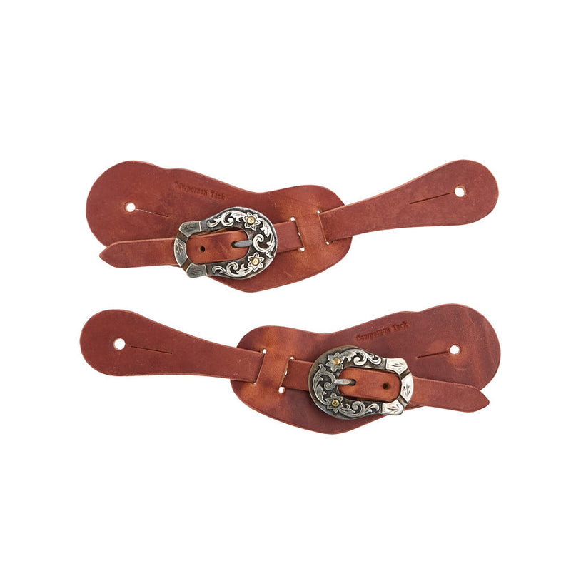 Cowperson Tack Ladies Floral Bar Buckle Spur Straps
