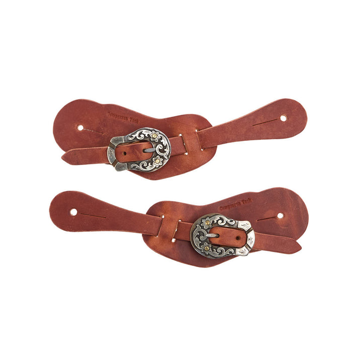 Cowperson Tack Ladies Floral Bar Buckle Spur Straps