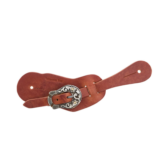 Cowperson Tack Ladies Floral Bar Buckle Spur Straps