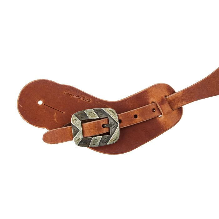 Cowperson Tack Men's Slick Leather Buckaroo Spur Straps with Bar Cart Buckle