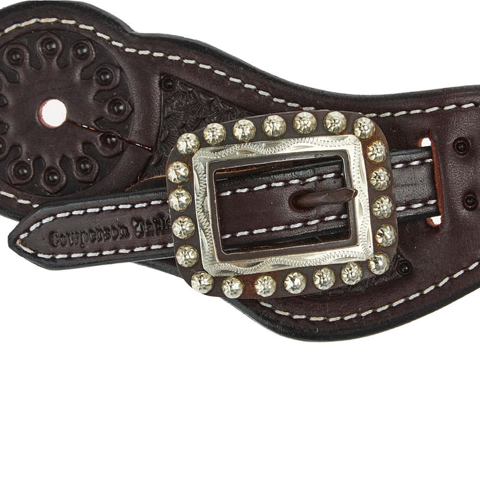 Cowperson Tack Ladies Dark Antique Dot Cart Buckle Buckaroo Spur Straps