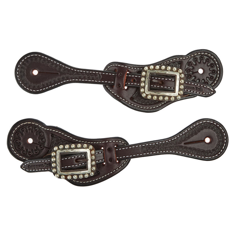 Cowperson Tack Ladies Dark Antique Dot Cart Buckle Buckaroo Spur Straps