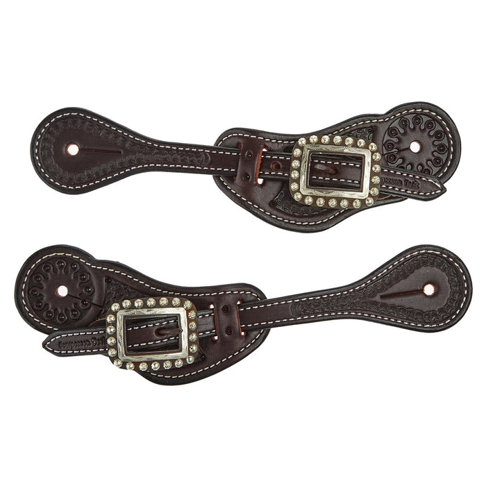 Cowperson Tack Ladies Dark Antique Dot Cart Buckle Buckaroo Spur Straps