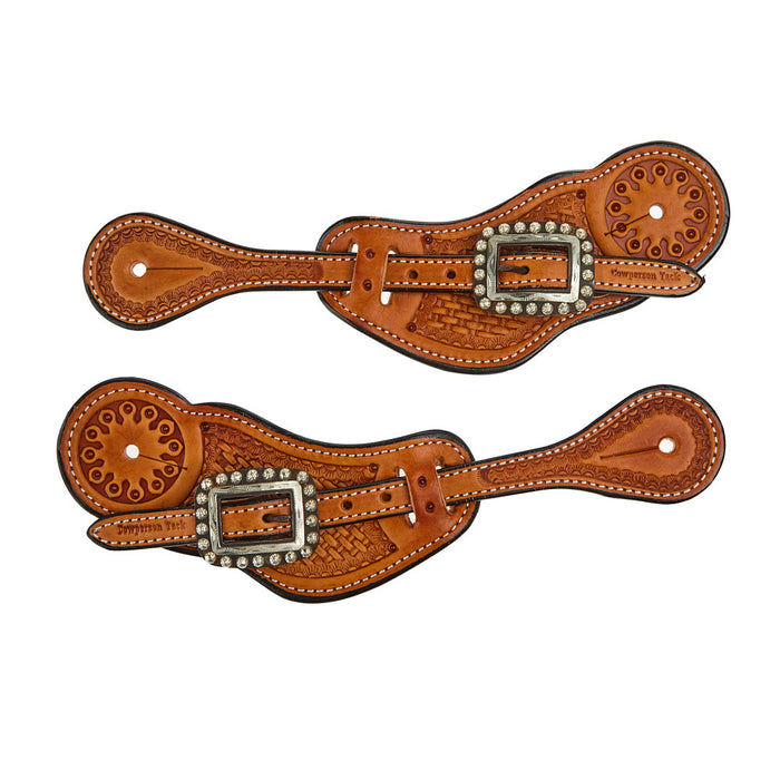 Cowperson Tack Men's Dark Antique Dot Cart Buckle Buckaroo Spur Straps