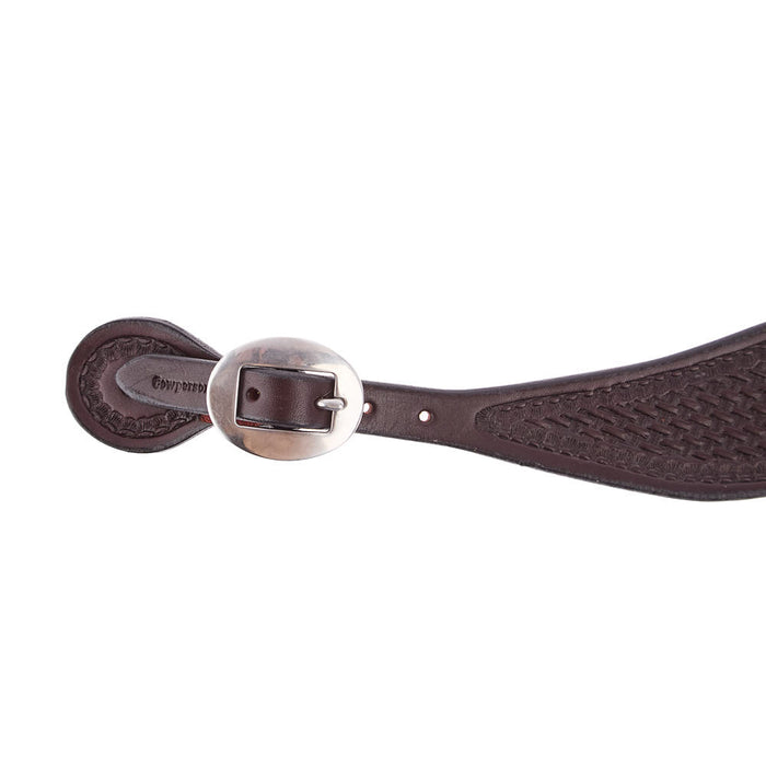 Cowperson Tack Men's Dark Leather Basket Stamp Spur Straps