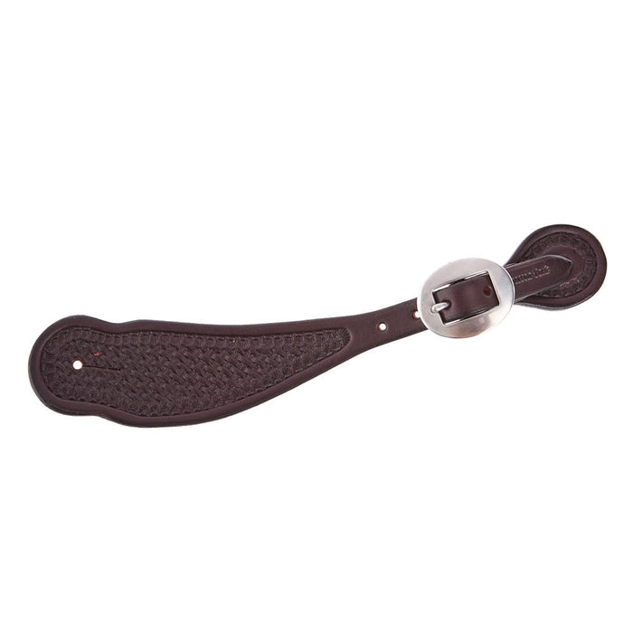 Cowperson Tack Men's Dark Leather Basket Stamp Spur Straps