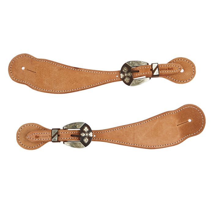 Cowperson Tack Men's Roughout Spur Straps with Card Suite Buckle