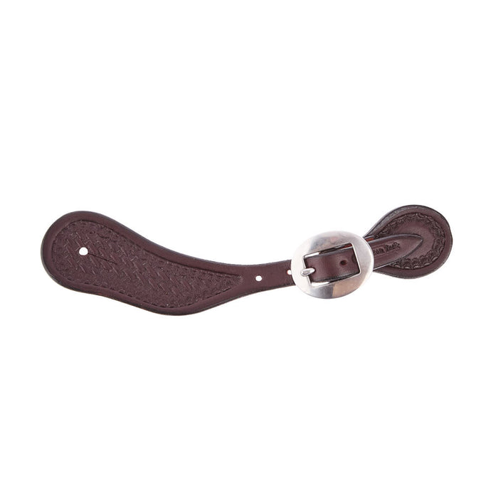 Cowperson Tack Ladies Dark Leather Basket Stamp Spur Straps