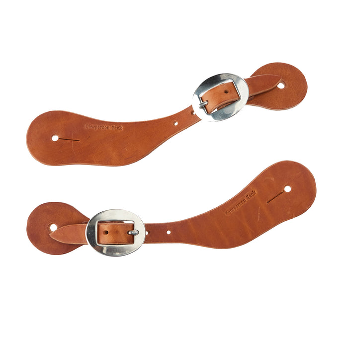 Cowperson Tack Ladies Natural Slick Leather Dove Wing Spur Straps