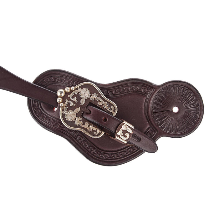 Cowperson Tack Men's Dark Leather Spur Straps with B122 Buckle