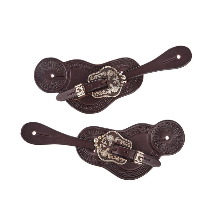 Cowperson Tack Men's Dark Leather Spur Straps with B122 Buckle
