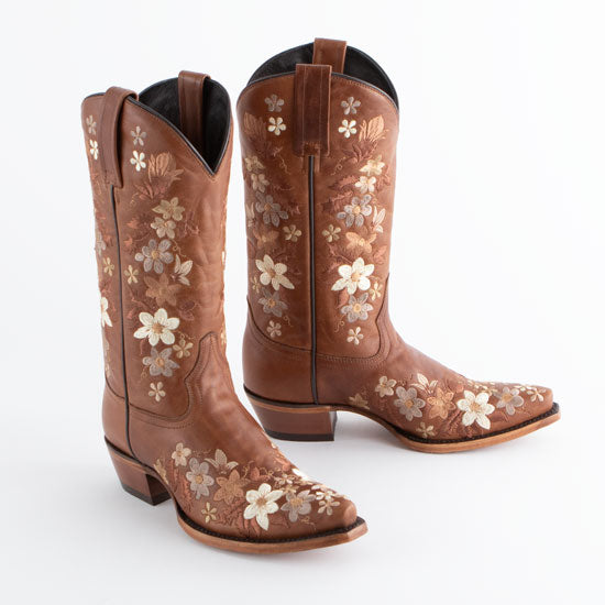 Liberty Black Caborca Silver Ines Floral Embridered Boots