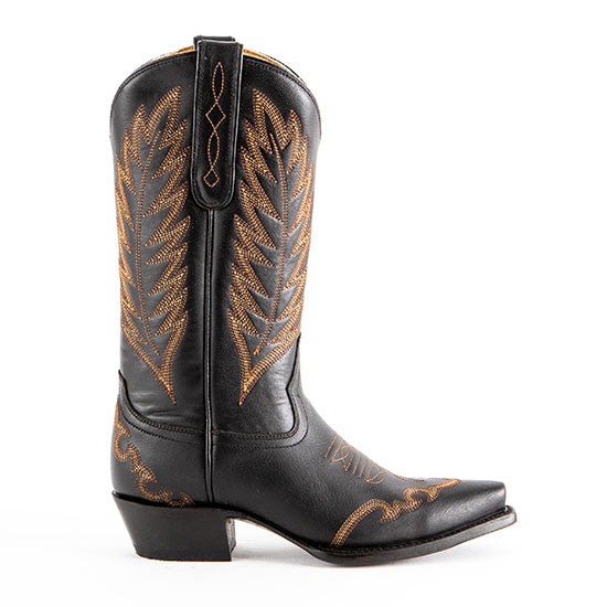 Liberty Black Caborca Silver Mossil Black Embroidered Boots