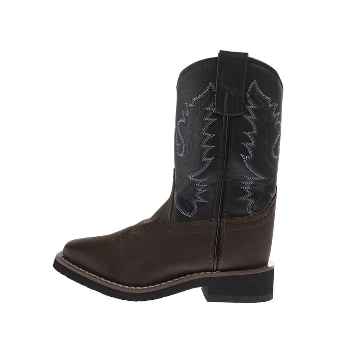 Smoky Mountain Kid's Tyler Faux Brown Vamp Black Top Boots