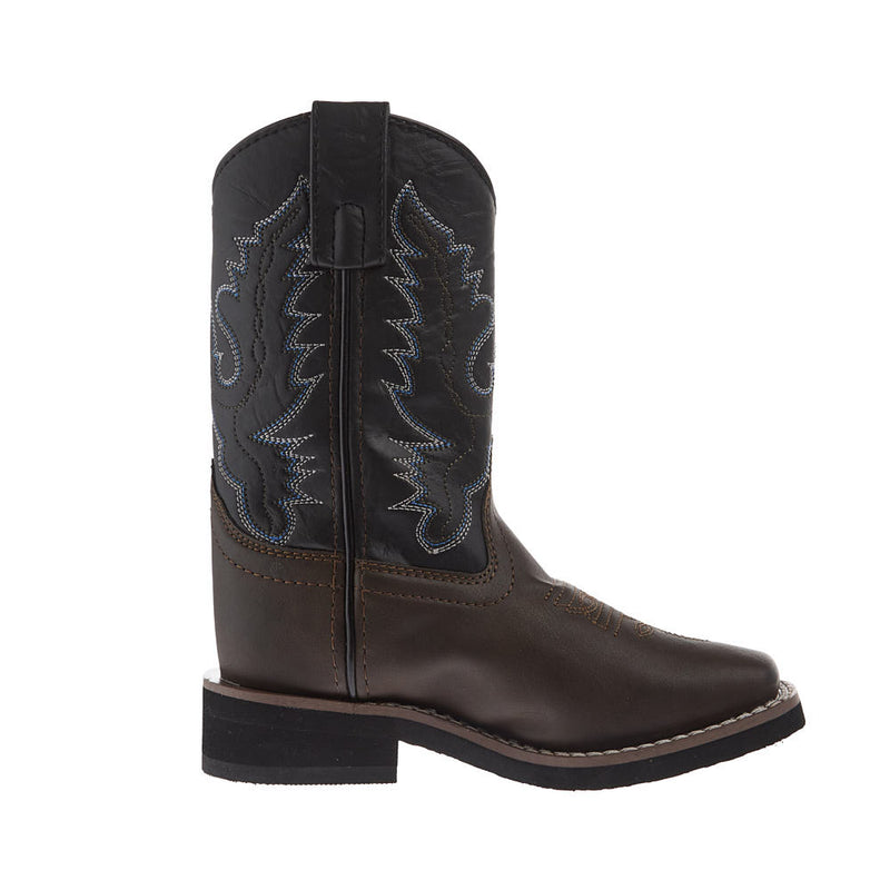 Smoky Mountain Kid's Tyler Faux Brown Vamp Black Top Boots