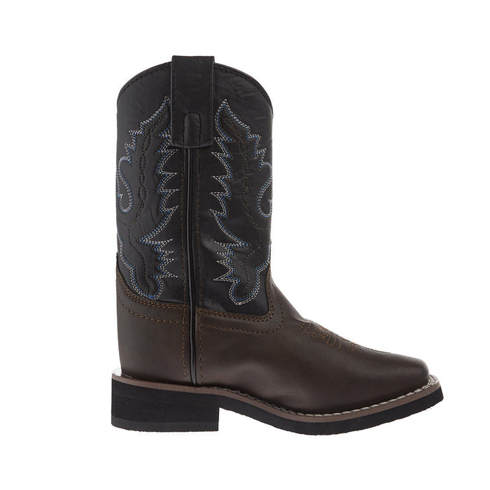 Smoky Mountain Kid's Tyler Faux Brown Vamp Black Top Boots