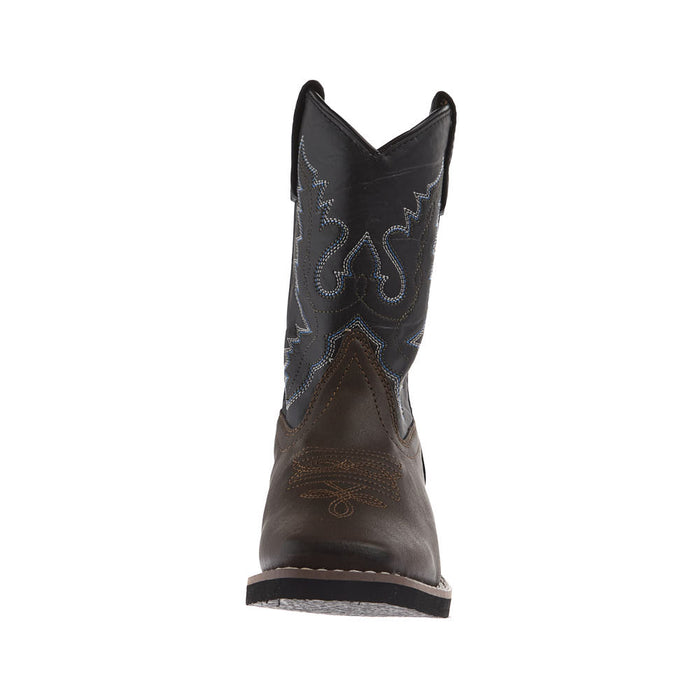 Smoky Mountain Kid's Tyler Faux Brown Vamp Black Top Boots