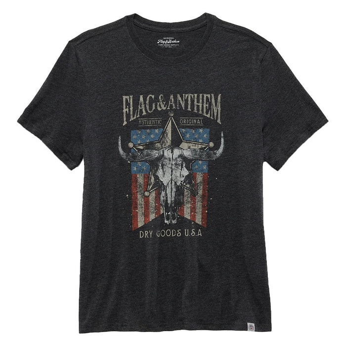 Flag & Anthem Men's Americana Bull Skull Badge Tee Shirt