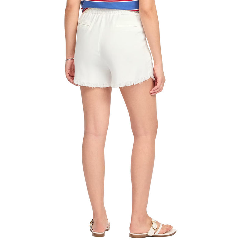 Flag & Anthem Women's White Mabel Frayed Drawstring Shorts