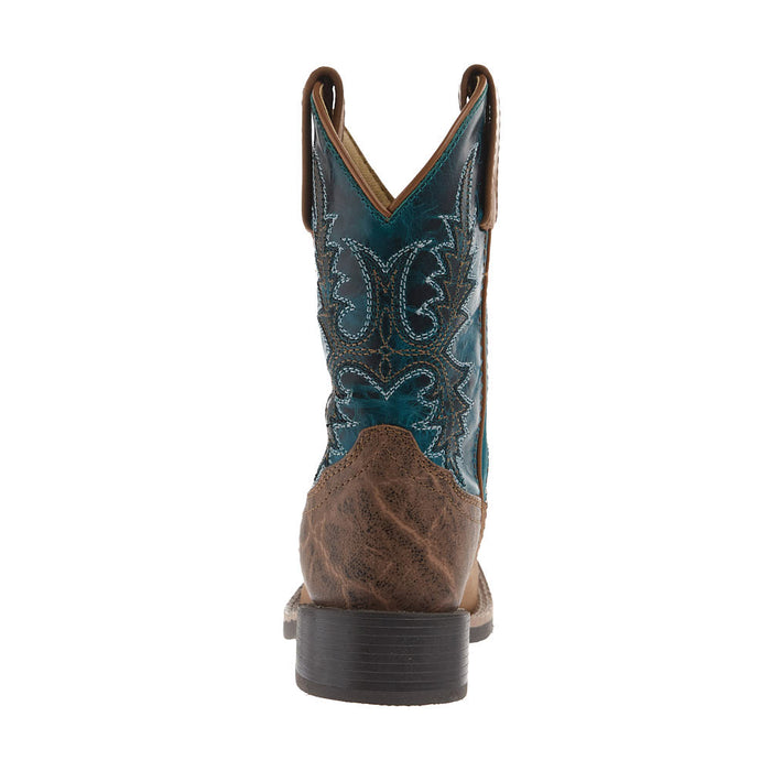 Smoky Mountain Kid's Tan Vamp Turquoise Top Boots