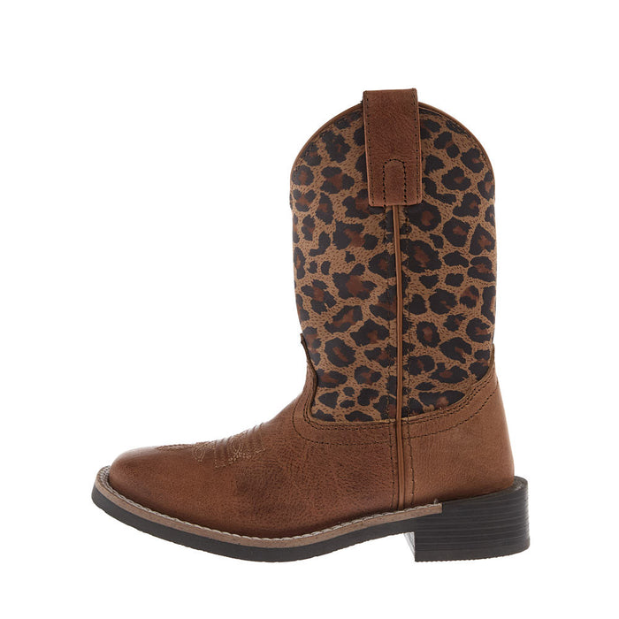 Smoky Mountain Kid's Brown Vamp Leopard Top Boots