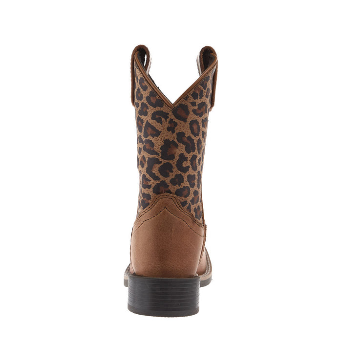 Smoky Mountain Kid's Brown Vamp Leopard Top Boots