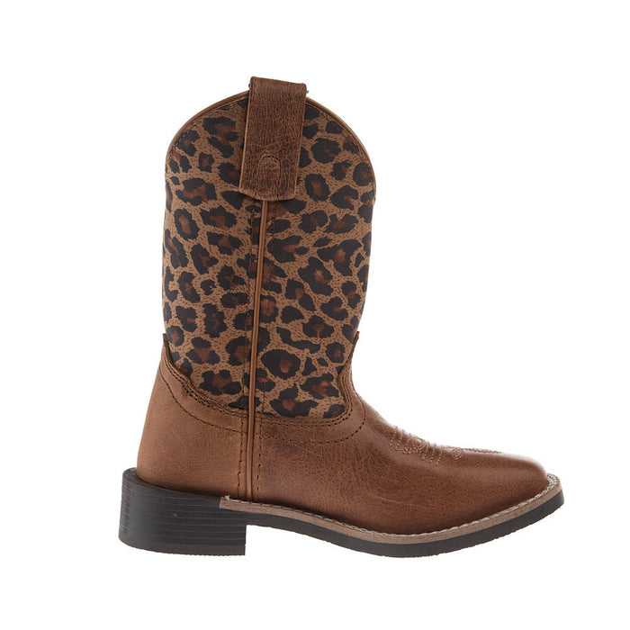 Smoky Mountain Kid's Brown Vamp Leopard Top Boots