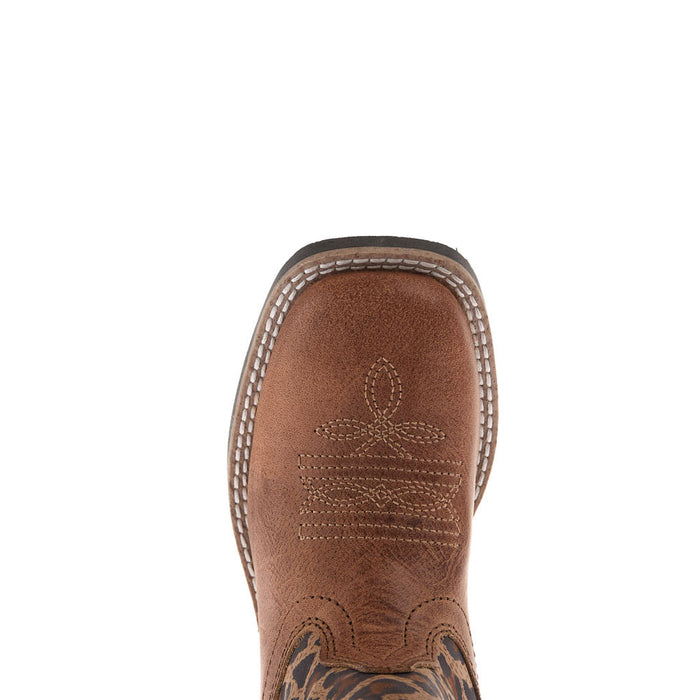 Smoky Mountain Kid's Brown Vamp Leopard Top Boots