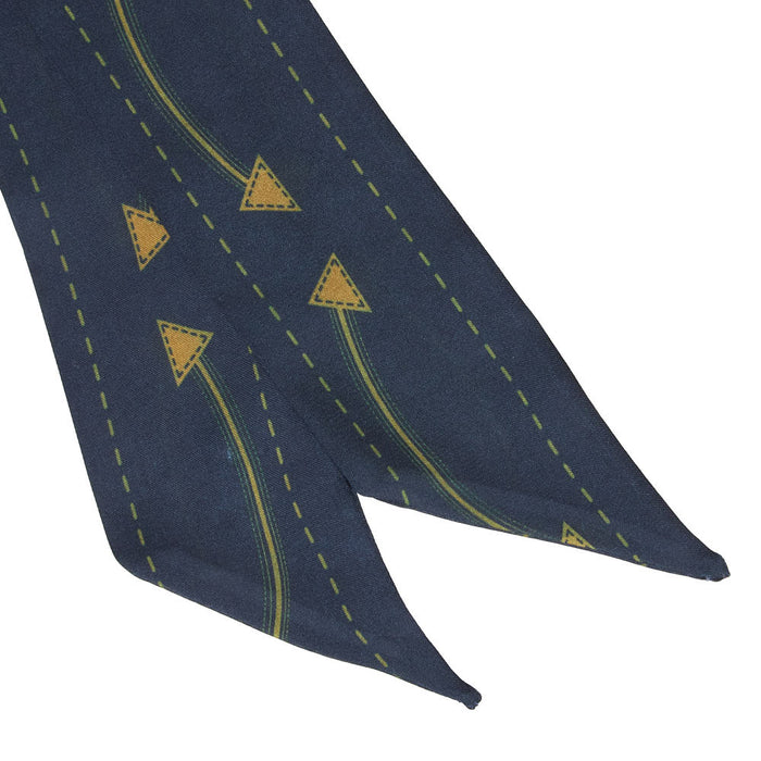 Fringe Scarves Smiley Pocket Black Twilly