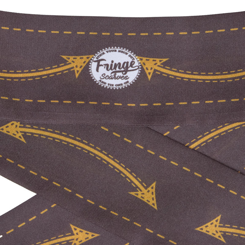 Fringe Scarves Smiley Pocket Brown Twilly