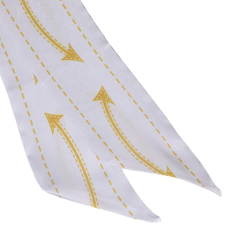 Fringe Scarves Smiley Pocket Off White Twilly