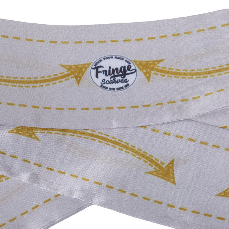 Fringe Scarves Smiley Pocket Off White Twilly