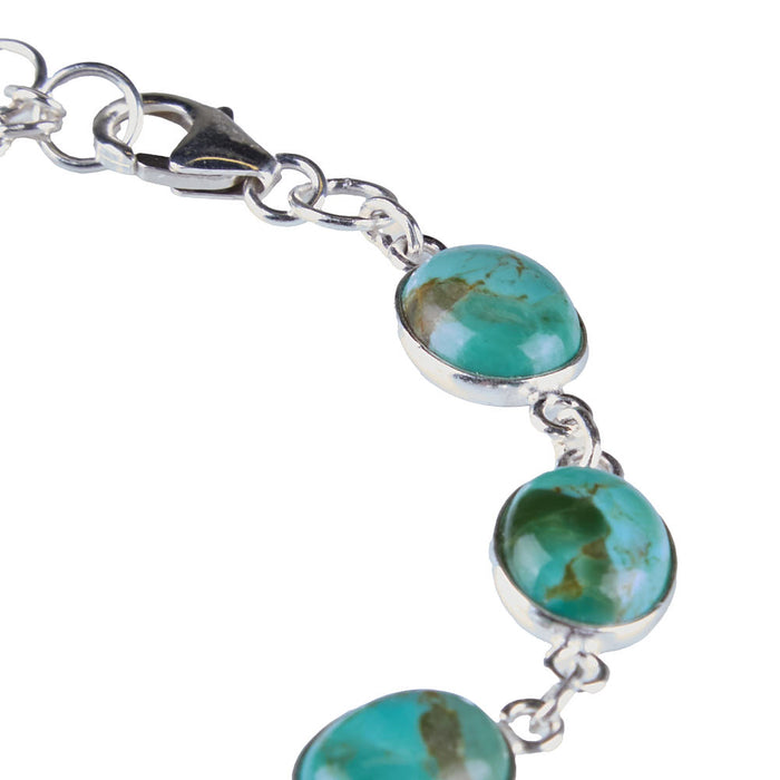Silver N Accessories Sterling Turquoise Chain Bracelet